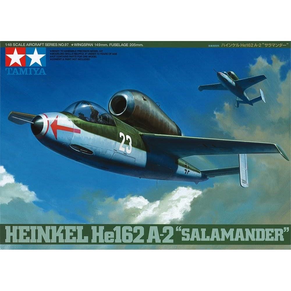 Tamiya Masterwork Series No.97 German Air Force Heinkel He 162 A-2 Salamander Plastic Model Kit