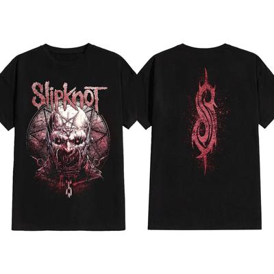 Slipknot Slaughterer T-Shirt Men's and Women's Short Sleeve Cotton Tees Retro Metal Band Tops Brand T-shirt Summer Men Clothing