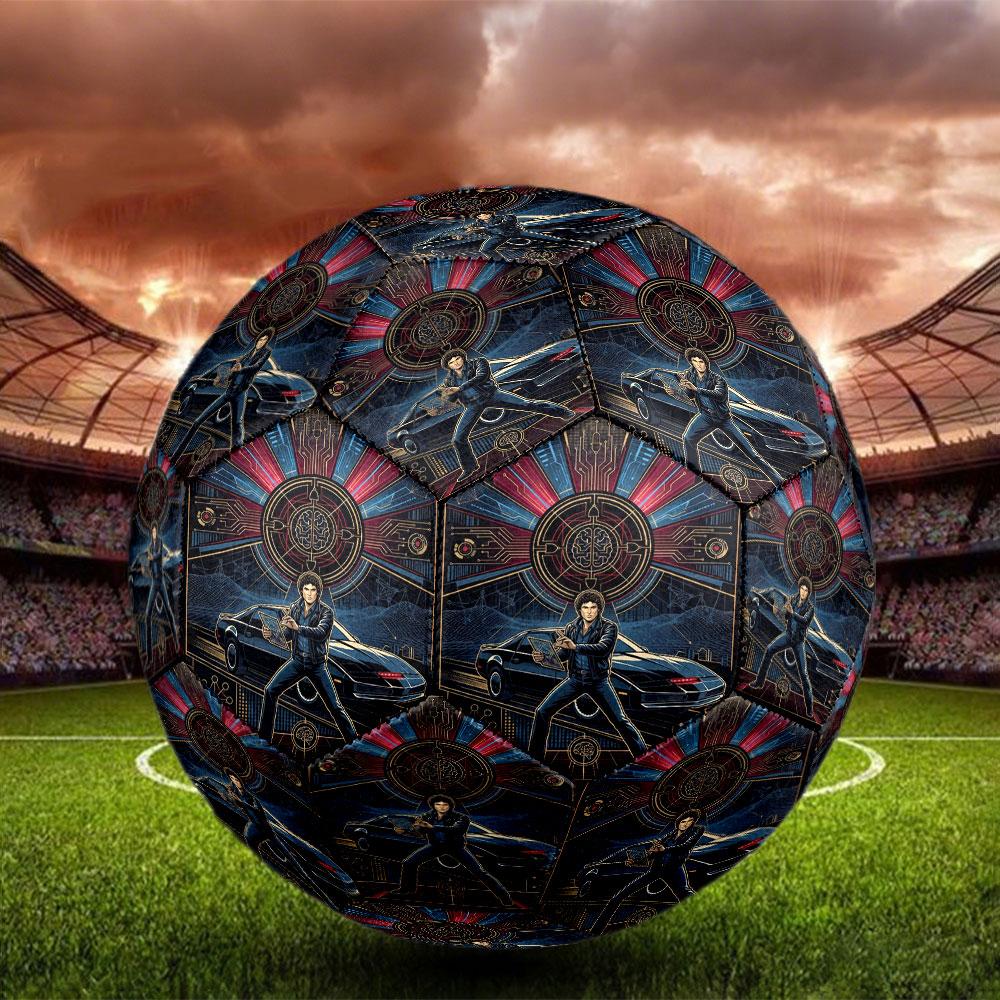 Knight Rider Print Size 5 Soccer Ball, Standard Match Football for Sports Game and Team Practice, Ideal Gift for Soccer Fans