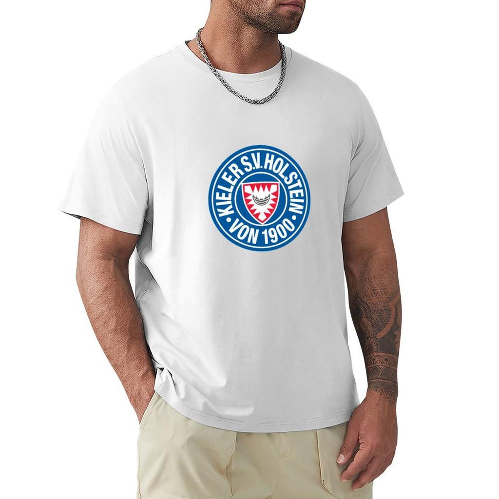 Holstein Kiel Wappen Fahne T-Shirt Atmungsaktives Basic Baumwoll-T-Shirt