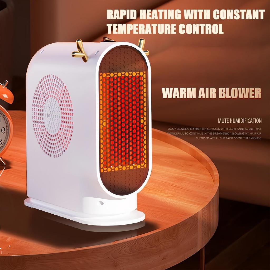 Small Electric Heater Quiet Electric Tip-Over Protection Bedroom Thermostat Portable Space Heater For Indoor Table Shelf Office