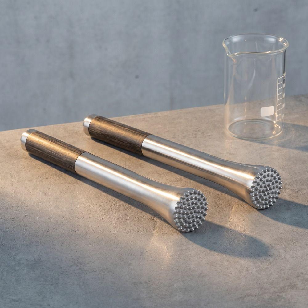 304 Stainless Steel Ice Crusher Anti-Slip Wood Handle Ice Crushing Hammer Lemon Squeezer Bar Tool
