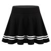 Womens Flared A Line Miniskirt High Waist Wide Elastic Band Casual Striped Hem Skirt for Girls or Ladies Daily Outfits