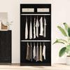 Wardrobe with Shelf Black Oak Effect 100 X 50 X 200 Cm