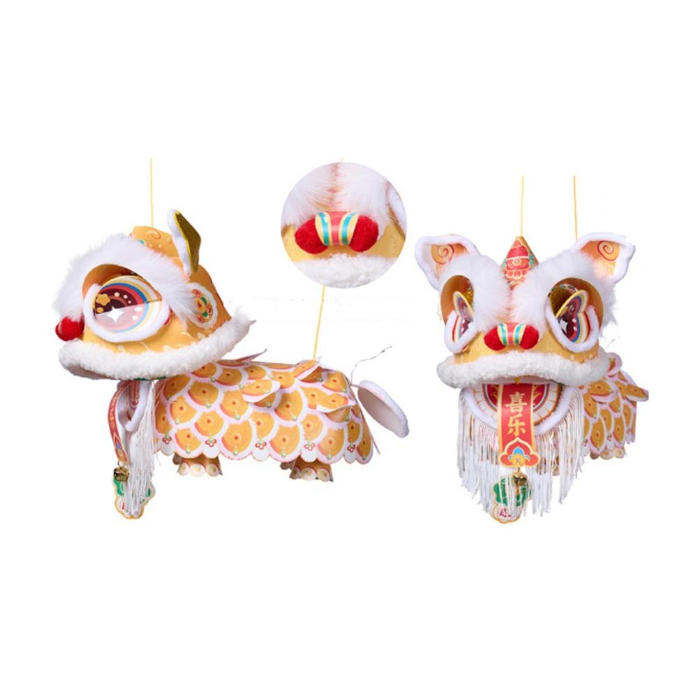 Ancient Lion Dance Lantern 2026 New Year Luminous Lantern Handmade Lantern Spring Festival