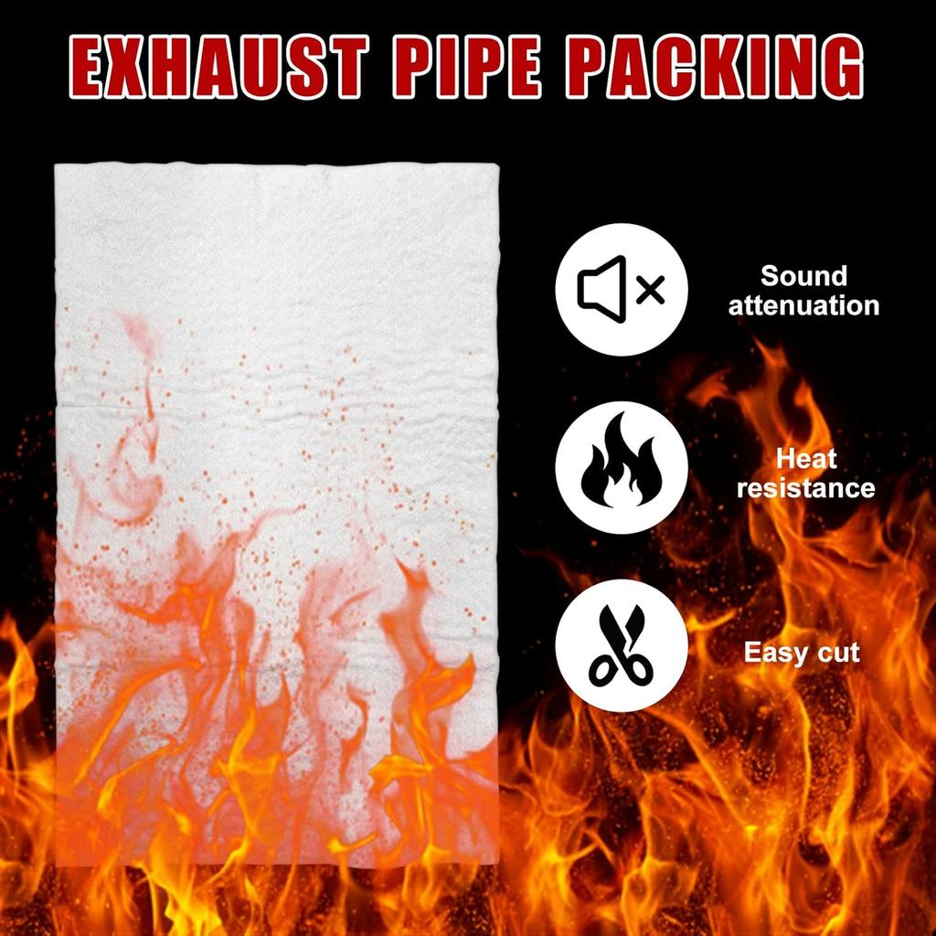 Muffler Mat, Motorcycle Fiberglass Exhaust Muffler Mat, Silencer Packing For 2-Stroke 4-Stroke ATV Dirt Bike For Exhaust Pipe Wrap Mufflers,