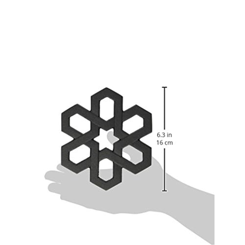 Seiei-do Oigen Nambu Gusseisen Flaschenhalter, Schneegittermuster, Schwarz, D234