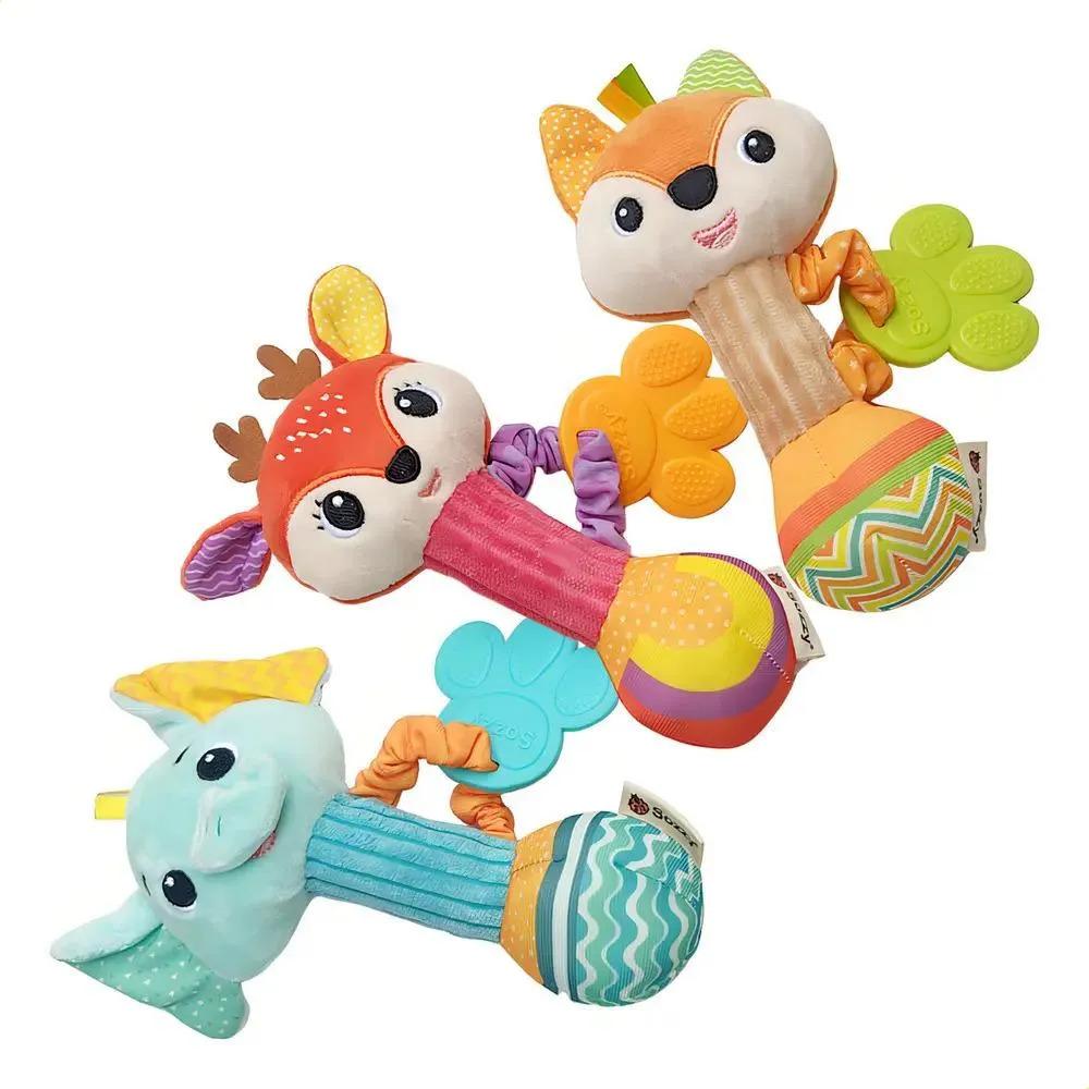 Baby Animal Plush Rattle Shaker Toy Soft Teether Sensory Toy for Newborn 0‑12 Months