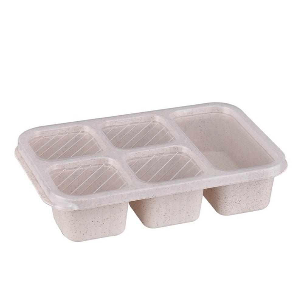 Transparent Lid Lunch Box Plastic Snacks Case Foods Containers Food Storage Box  Kids абрикосовый