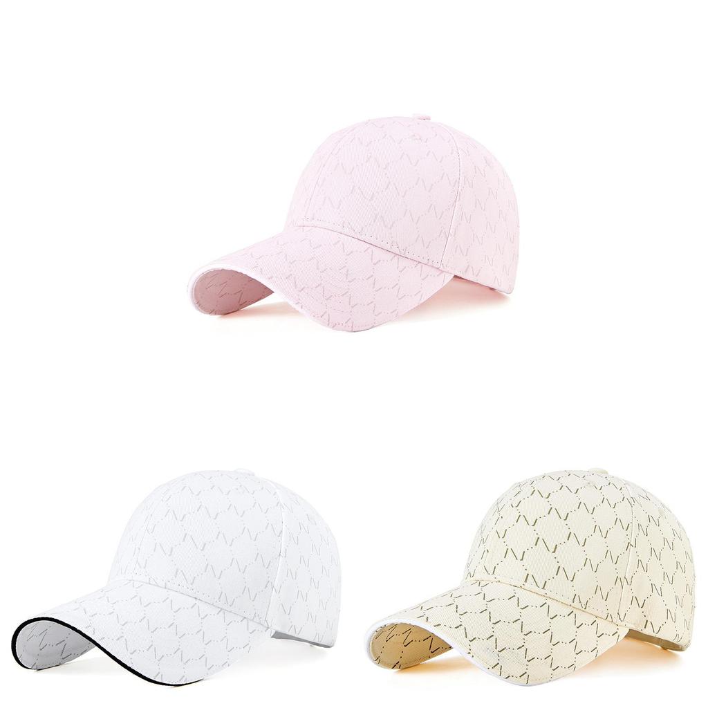 Berretto da Baseball in Cotone da Donna con Design a Lettera Ricamata Protezione Solare Estiva