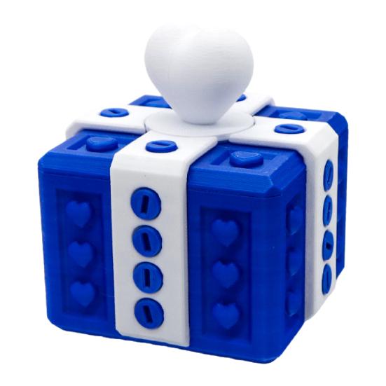 

Набридлива Подарункова Коробка 3D-друкована Коробка-головоломка Багаторазова Коробка для розіграшів Гвинтова Коробка для подарунків Новинка Контейнер для грошей/карток на День народження Різдво 7cm синій