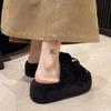 Thick bottom height increase small fluffy slippers women wear 2025 new autumn and winter Internet celebrity super fire fluffy cotton slippers