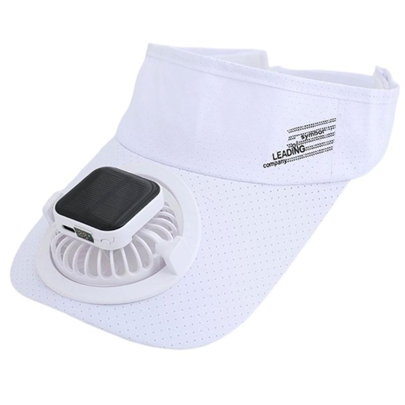

Дышащая Быстросохнущая Кепка для Бега с USB-зарядкой и Солнечным Вентилятором для Женщин и Мужчин, Головной Убор для Хайкинга, Велосипеда и Бега белый