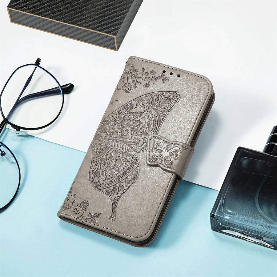 Étui à rabat en cuir motif papillon pour Huawei Nova 13i Y63 Y73 13 14 Pro Honor X9D X7D X6C Housse portefeuille Capa Coque