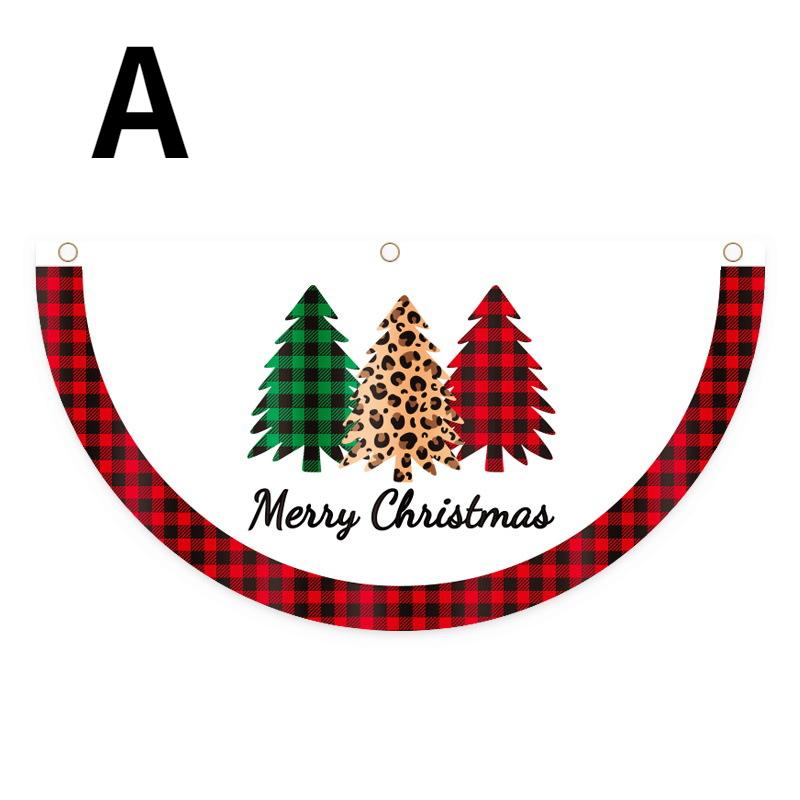 Creative 1Pcs Christmas Outdoor Polyester Fan-shaped Flag Christmas Decor For Home Cristmas Drop Ornament Xmas Gift New Year
