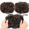 LUPU Synthetischer Haarknoten, Kamm, zum Anklipsen, unordentlicher, lockiger Chignon, elastisches Band, Scrunchies, Haarteile, Verlängerung für Frauen, Schwarz, Braun