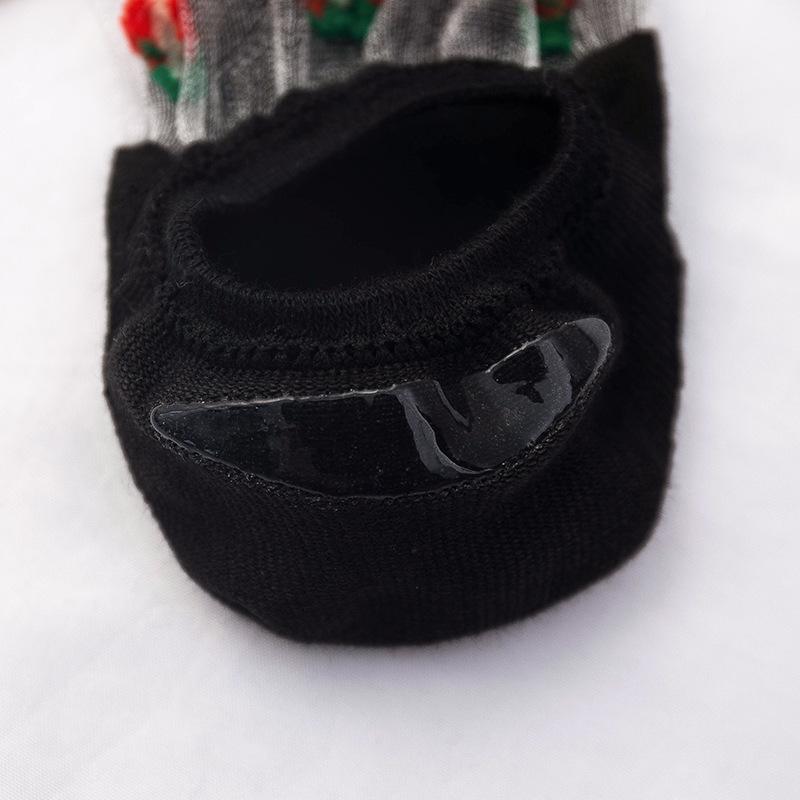 Jaro Léto Nové bavlněné dámské ponožky Sladké skleněné hedvábné ponožky Roztomilé ovocné neviditelné lodičkové ponožky