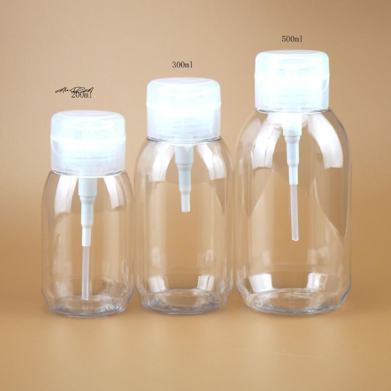 Nachfüllbare Flasche Push-Down-Pump-Spender für Nagellack Make-up-Entferner 200/300/500ML Leere Abfüllflasche Typ