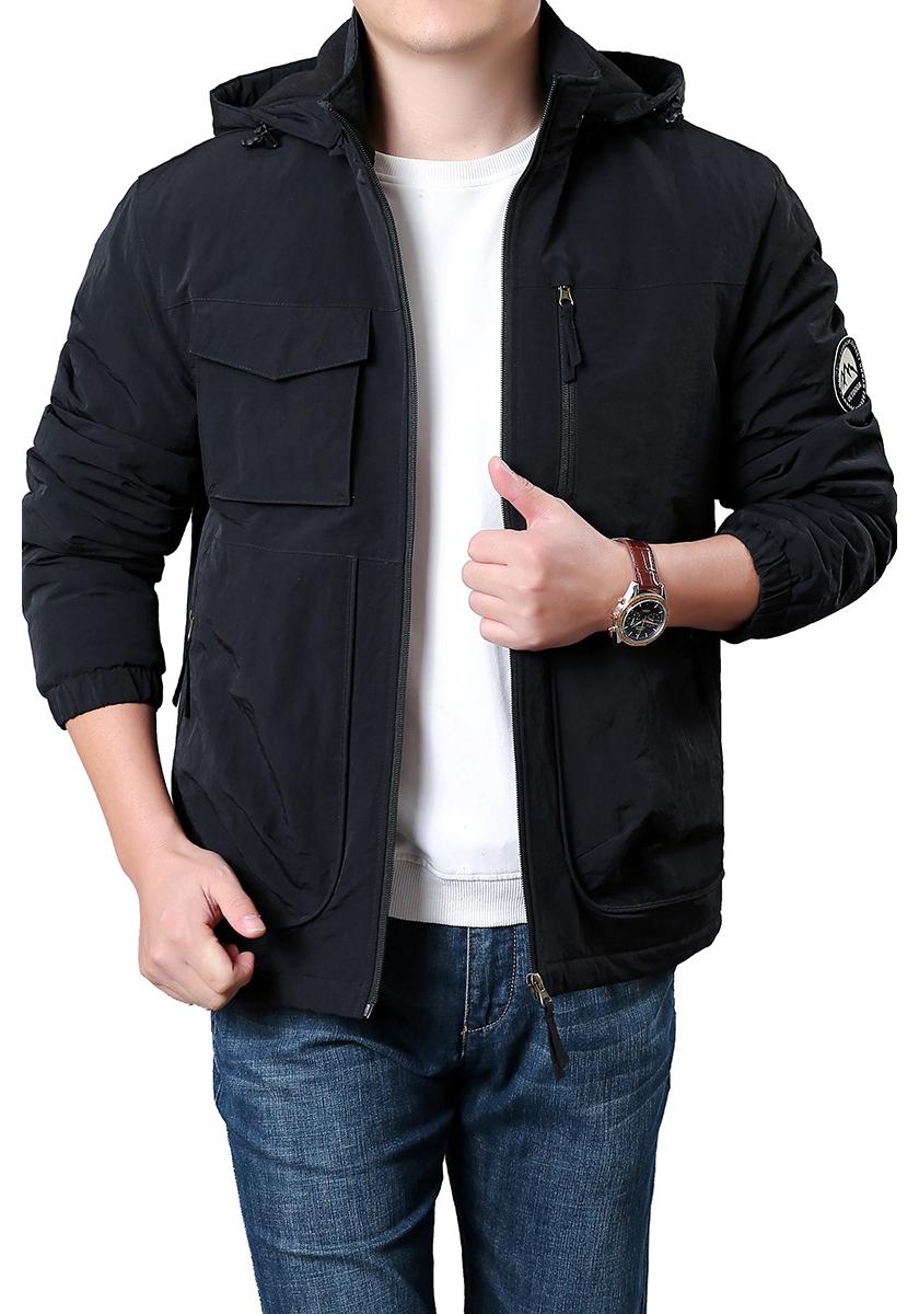 

Men s Mountain Style Hooded Camping Jacket – Multi-Pocket, Outdoor, Autumn/Winter, Casual Sportswear. 2XL чёрный
