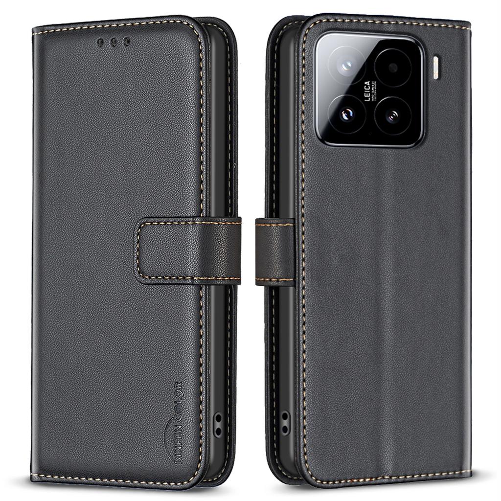 BINFEN COLOR BF17 For Xiaomi 15 Pro Case Wallet Folio Flip Leather Cover