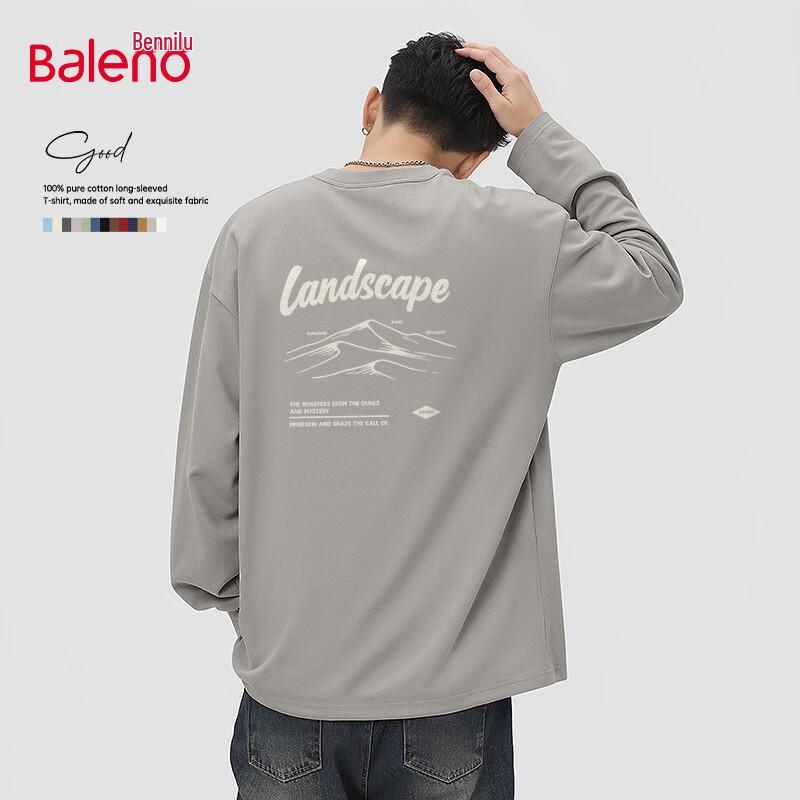 

Baleno Men s American Retro Graphic Long-Sleeve T-Shirt L