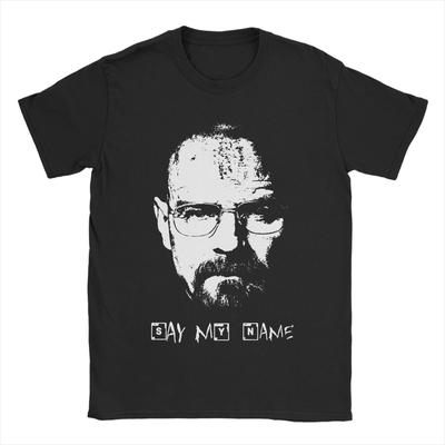 Camiseta Breaking Bad Walter White Diga Meu Nome Masculina Tops Algodão Puro Vintage Manga Curta Gola Redonda Camiseta Verão