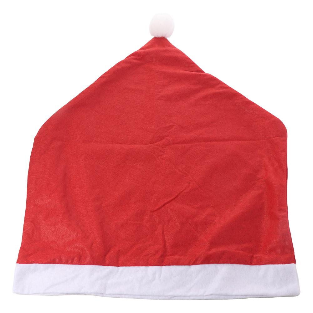 4pcs Soft Xmas Dinner Chair Seat Cover Solid Christmas Table Decor  Dress-up Props