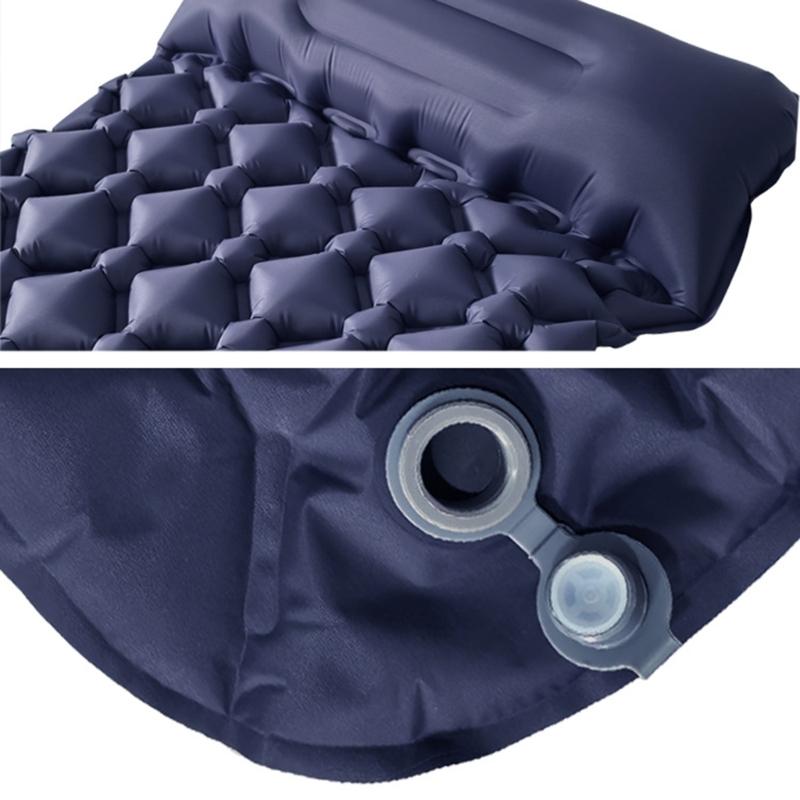 Folding Camping Sleepings Mat Inflatable Backpacking Sleepings Pad with Pillow Lightweight Watertight Camp Sleepings Pad