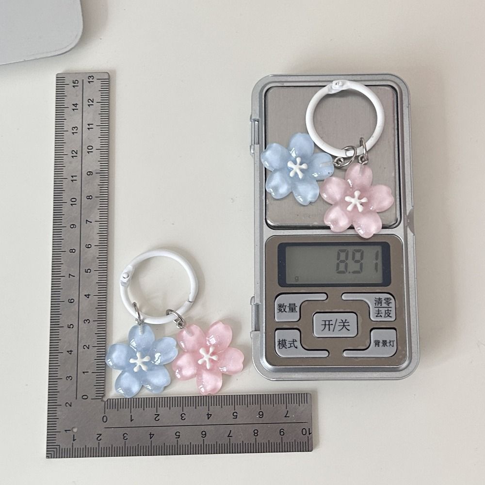 Cherry Blossom Jelly Sakura Pendant Keyring Translucent Flower Doll Pendant  Hanging Accessory