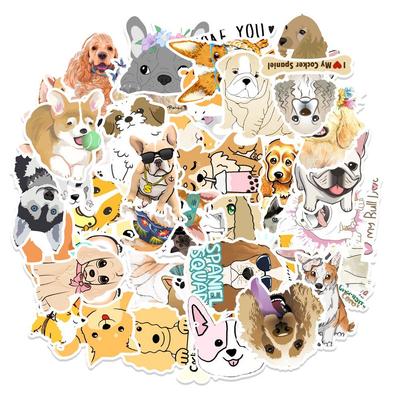 50PCS Cute Cartoon Puppy Stickers: Waterproof Decorative Decals for Phone, Tablet, Laptop, and Refrigerator