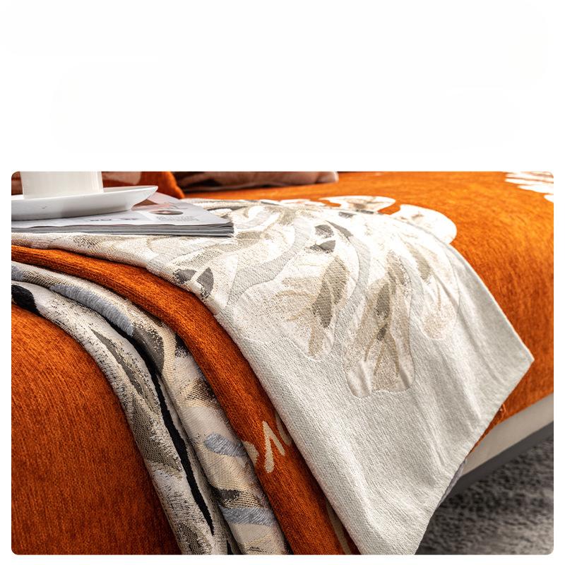 Chenille Light Luxury Sofa Cushion Four Seasons Universal Non-Slip Combination Sofa Cover Modern Simple Cushion