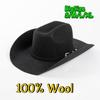 Country Musik 100% Wolle Quadratische Krempe Westliche Cowboyhüte Halloween Kostümwettbewerb Fedora Breite Lederinnenseite Filzhut