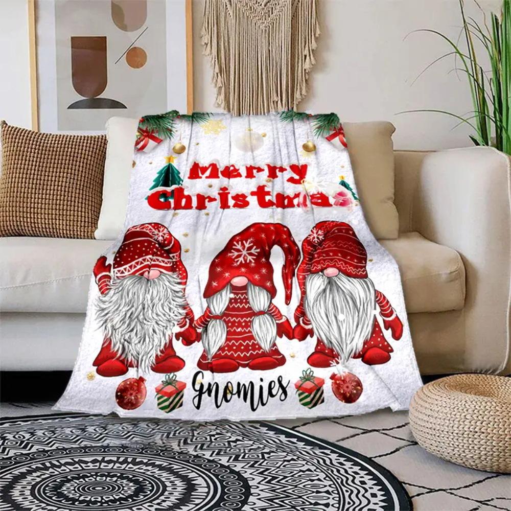 Cartoon Christmas digitalprinted polyester Bedroom velvet flannel cover blanket Fleece soft sofa cover blankets for beds