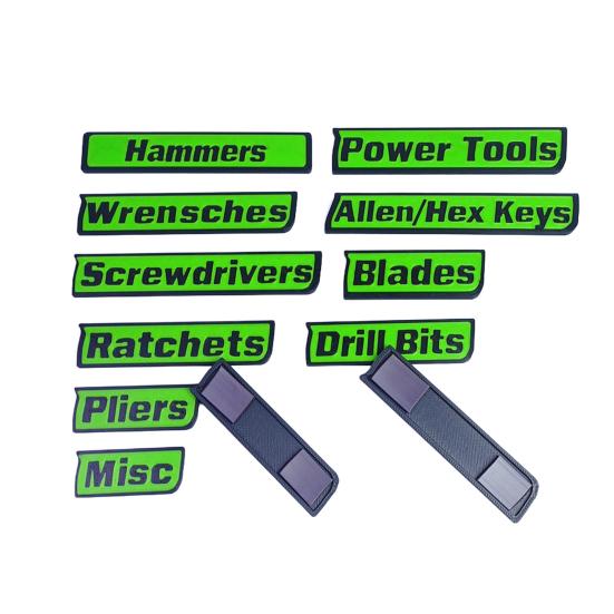 12/14 szt. Magnetyczna Etykieta na Skrzynkę Narzędziową Wielokrotnego Użytku Drukowana 3D Etykieta Organizacyjna na Skrzynię Narzędziową Stalowe Skrzynki Narzędziowe Wózki Szuflady Szafki Marker Etykiety Organizacyjne