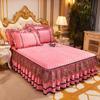 European-Style Crystal Velvet Lace Bed Skirt Winter Fleece-Lined Warm Quilted Bed Cover Bed Skirt Cover Bedding