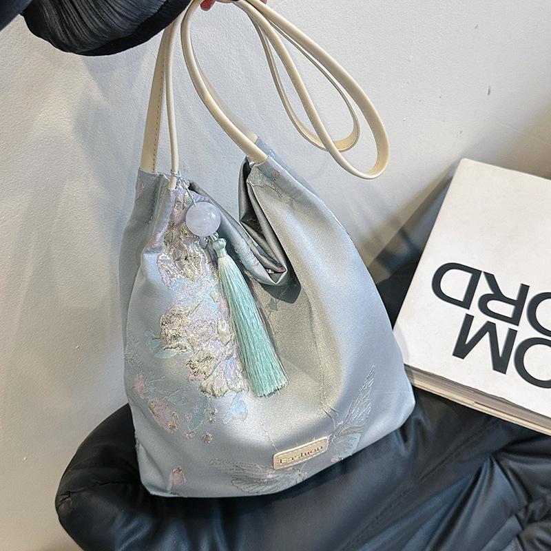 

Новая модная сумка большой емкости в китайском стиле для женщин, новая модная сумка-ведро на одно плечо для работы и учебы