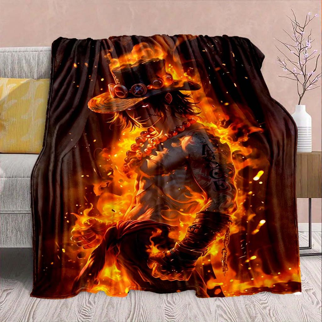 One Piece Anime Flaneldecke - Weich Warm Perfekt für Sofa, Bettwäsche Camping Reisen Büro Heimdekoration -QJY
