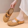 Vintage Dicke Plateau Atmungsaktive Geschlossene Zehen Halbschuhe Damen Outdoor Slip-On Sandalen