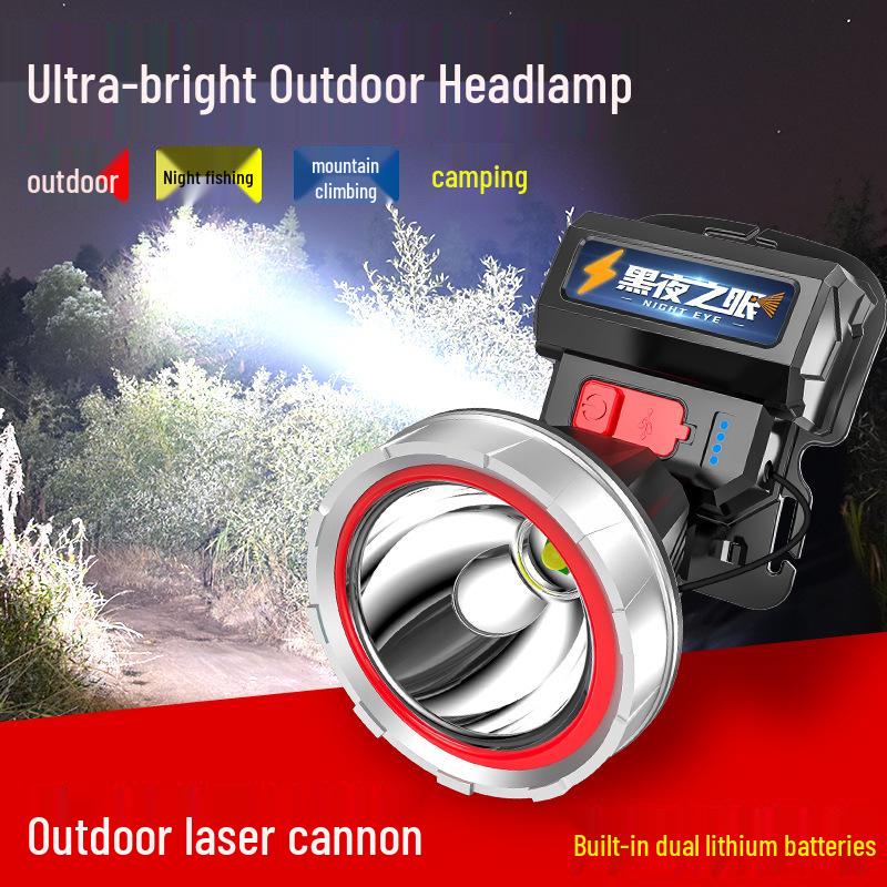 High-Intensity LED Headlamp with Long-Lasting Lithium Battery - Super Bright, Rechargeable Outdoor Fishing and Mining Light