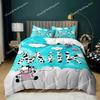 3D Cows Duvet Cover Set Animals Black White Milk Cows King Queen Size Polyester Comforter Cover for Boys Girls Kids Bedding Set