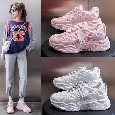 Mulheres 2024 Outono Novo Respirável Versão Coreana de Esporte Lazer Sola Grossa Sapatos de Corrida Estudante