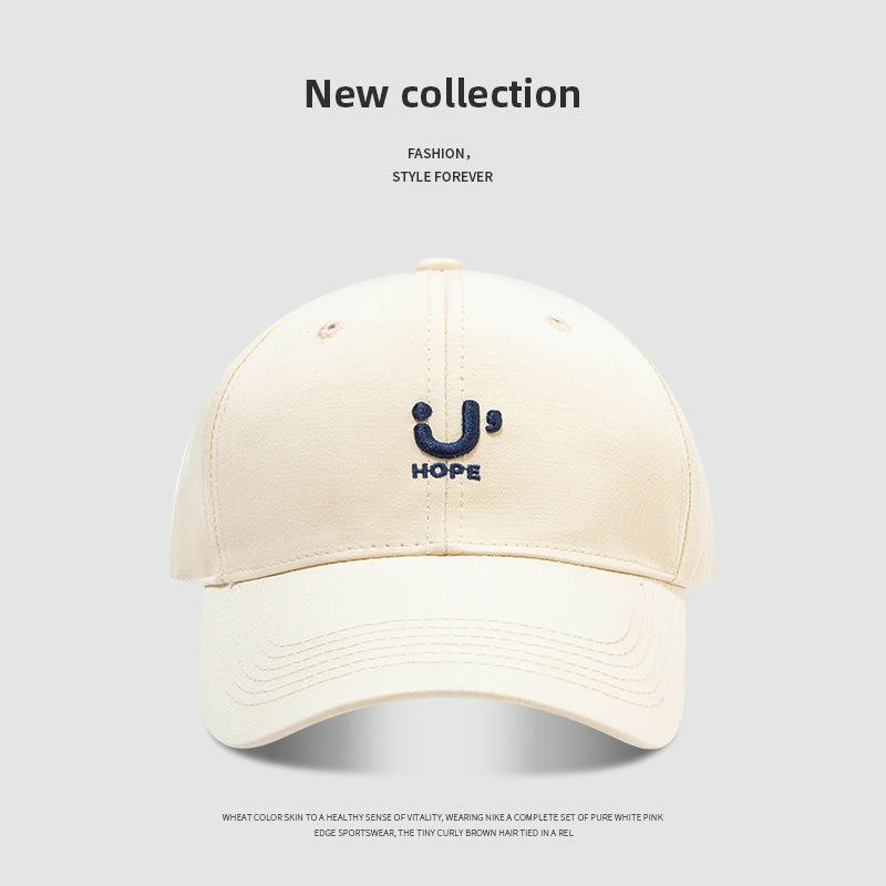 Retro baseball cap female face small versatile letter embroidery soft top cap male summer shade