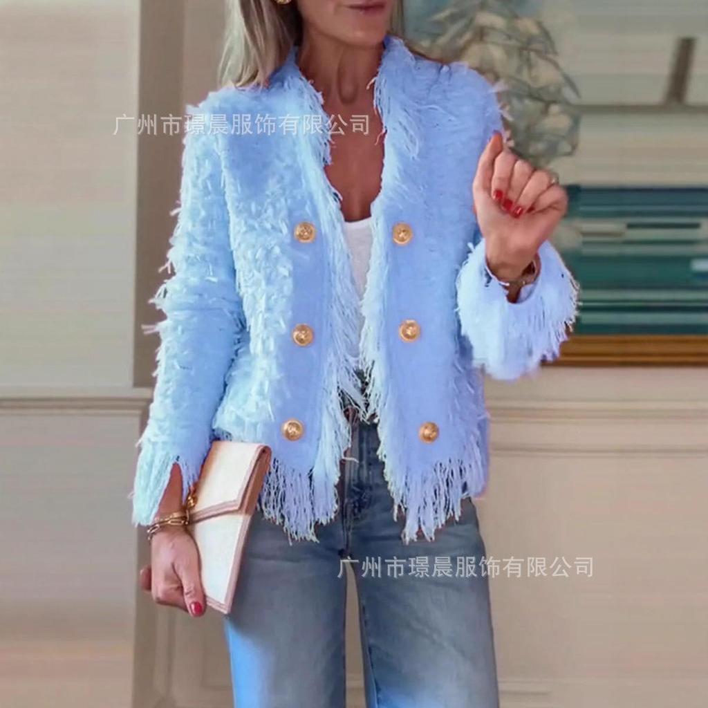 Damen Weiß Fransen Kurz Cropped Kunstpelzjacke