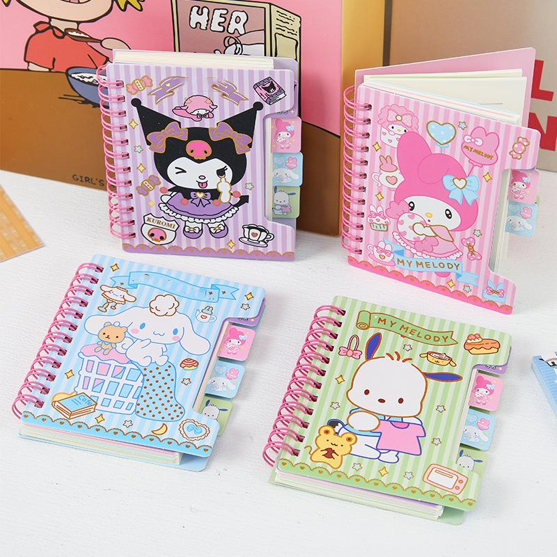 Sanrio Цветной мини-блокнот-планер на спирали с разделителями и карманом