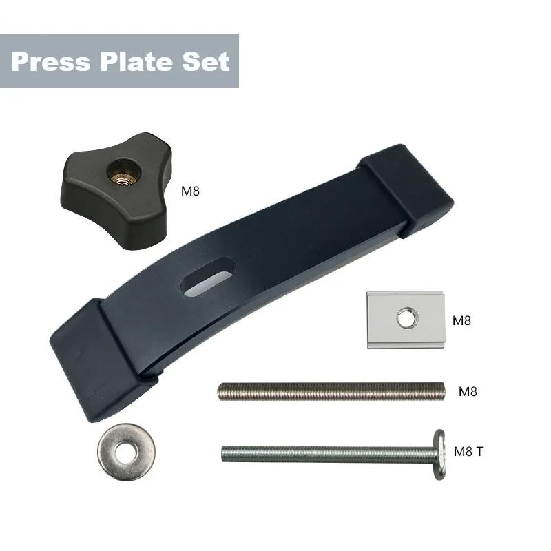 Woodworking Pressure Plate Inversion T-Track Hold Down Clamp Aluminum Alloy Woodworking Clamps Block DIY with T-screws T-sliders