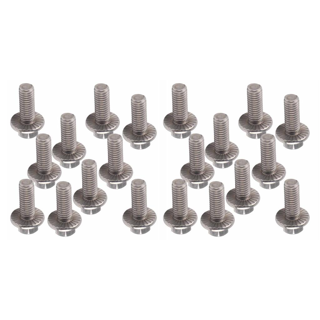20Pcs Flanged Hex Bolts 304 Stainless Steel Flange Head Screws M6x20 Industrial Construction Fastener