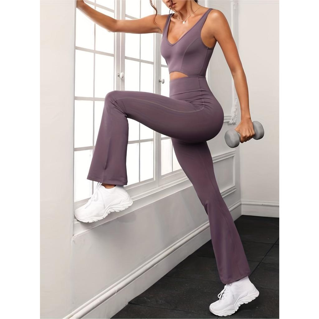 One Piece Fitness Jumpsuits Kvinner Ensfarget Bodysuit Sømløs Playsuit Backless Yoga Sportswear