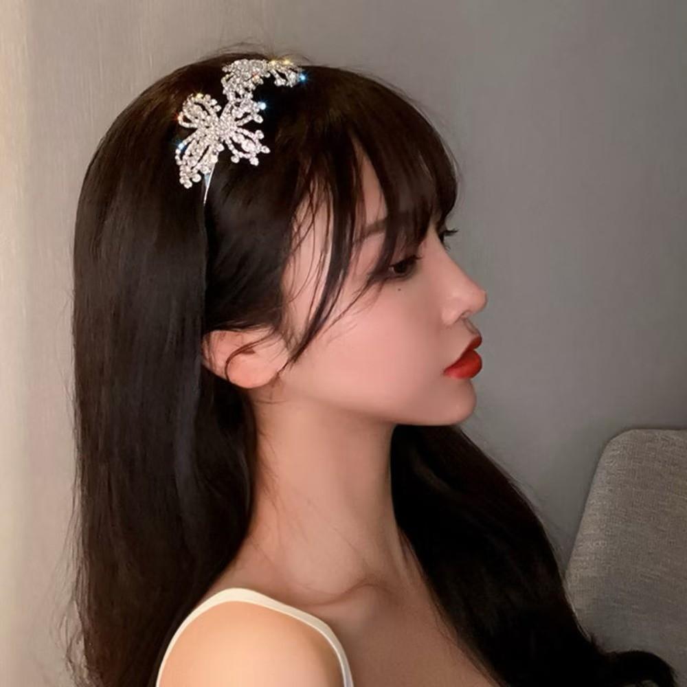 Shiny Butterfly Headband Glamorous Crystal Headwear Fashion Rhinestone Hair Band  Girls Accessories