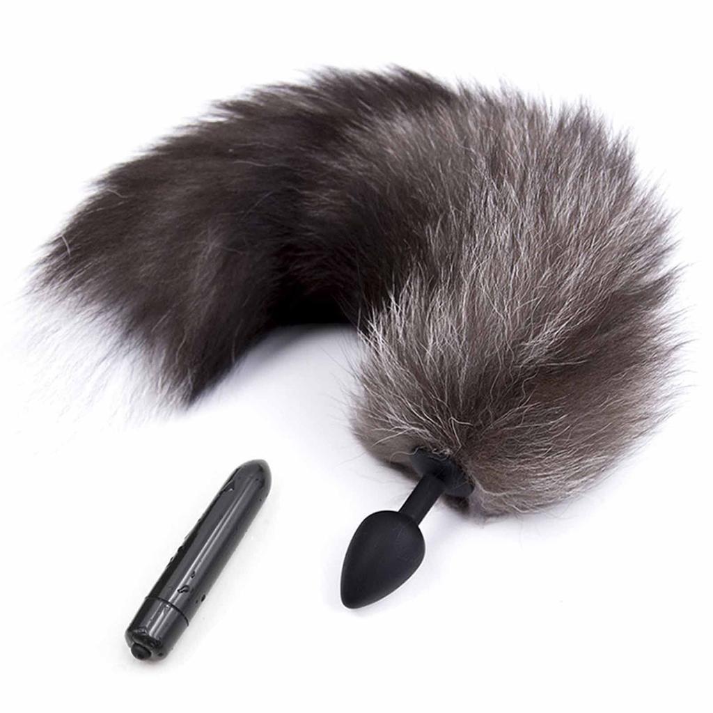 Anal Tail Plug Bullet Anal Vibrator for Cute Anal SM Cute Costume Prop Vibrator, Plug, + Vibrator, Women, Beginner, Silicone, Tail, Toy,