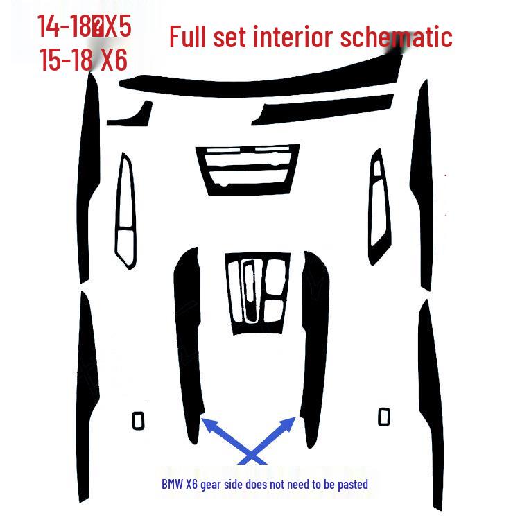 Nálepka na středovou konzoli z uhlíkových vláken pro 08-18 BMW X5/X6 F15/F16